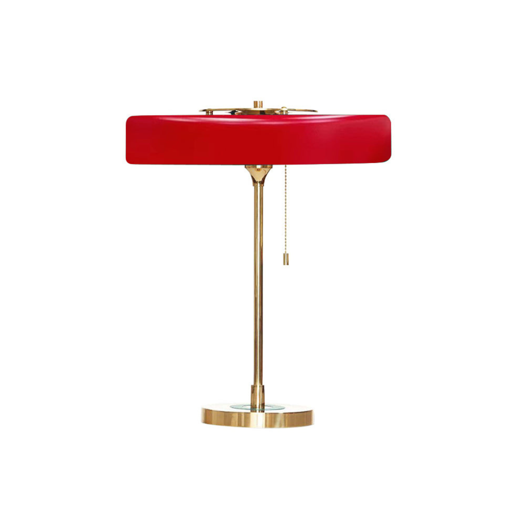 Spun Metal Table Lamp with Pull Chain and Acrylic Diffuser - Industrial