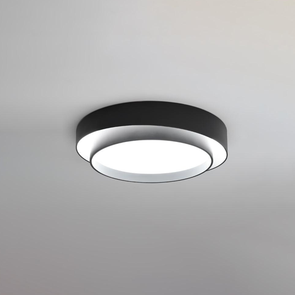 Concentric Ring Ceiling Light with Tiered Shade - Modern Flush Mount