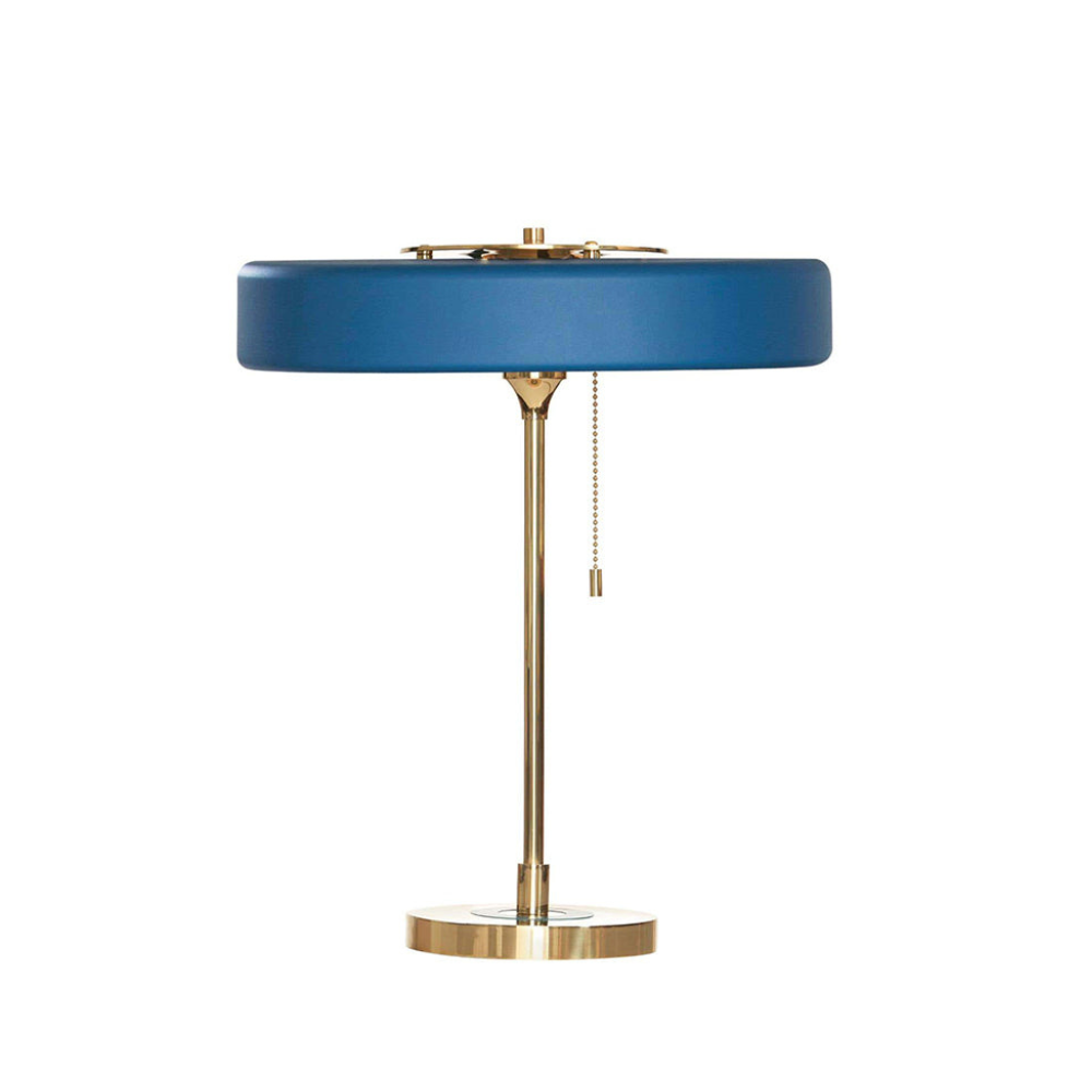 Spun Metal Table Lamp with Pull Chain and Acrylic Diffuser - Industrial