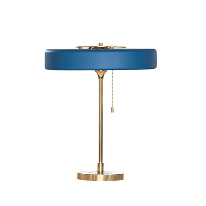 Spun Metal Table Lamp with Pull Chain and Acrylic Diffuser - Industrial