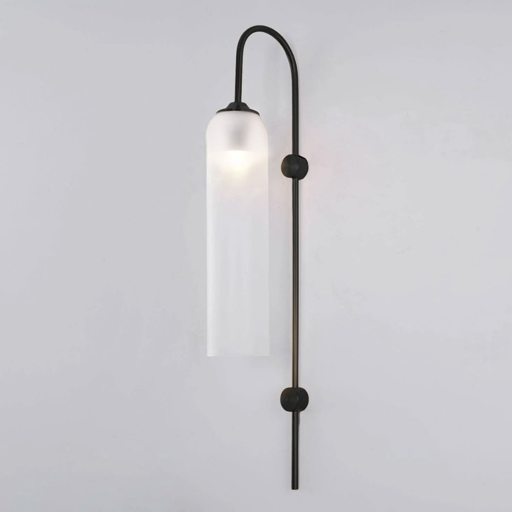Modern Capsule Glass Wall Sconce - Elongated Gooseneck Pill Light