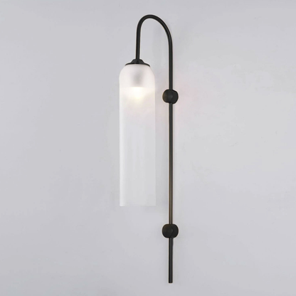 Modern Capsule Glass Wall Sconce - Elongated Gooseneck Pill Light