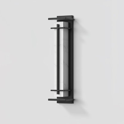 Outdoor LED Porch Lights with Faux Alabaster Column - Modern Mission