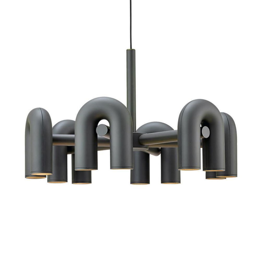 Modern U-Shaped Modular Chandelier - Sculptural Arch Tubular Pendant Light