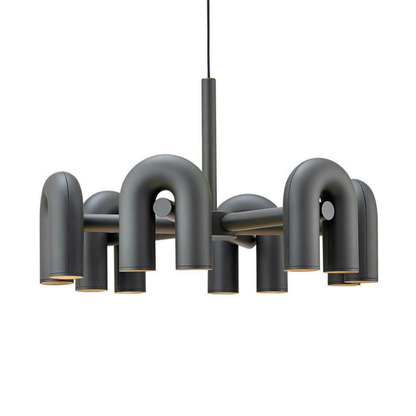 Modern U-Shaped Modular Chandelier - Sculptural Arch Tubular Pendant Light