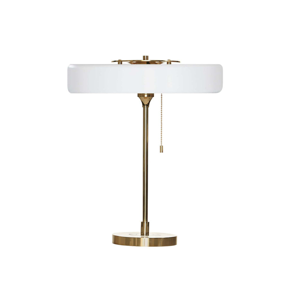 Spun Metal Table Lamp with Pull Chain and Acrylic Diffuser - Industrial