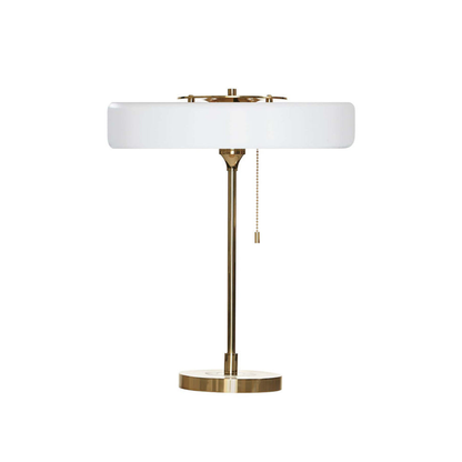 Spun Metal Table Lamp with Pull Chain and Acrylic Diffuser - Industrial