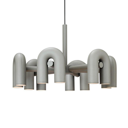 Modern U-Shaped Modular Chandelier - Sculptural Arch Tubular Pendant Light