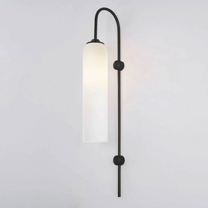 Modern Capsule Glass Wall Sconce - Elongated Gooseneck Pill Light