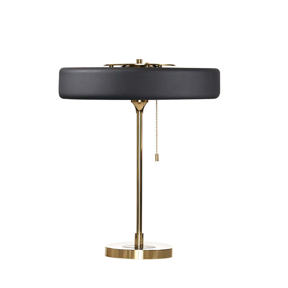 Spun Metal Table Lamp with Pull Chain and Acrylic Diffuser - Industrial