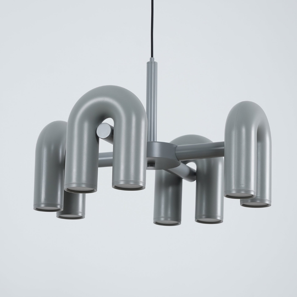 Modern U-Shaped Modular Chandelier - Sculptural Arch Tubular Pendant Light