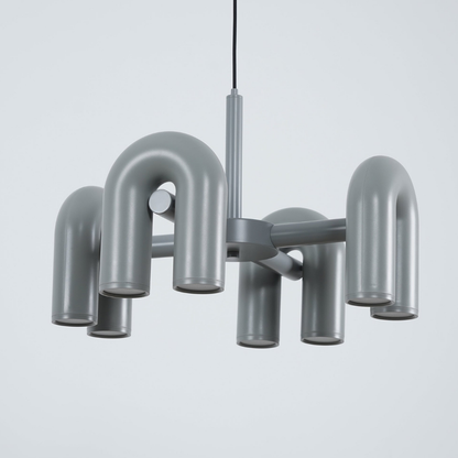 Modern U-Shaped Modular Chandelier - Sculptural Arch Tubular Pendant Light