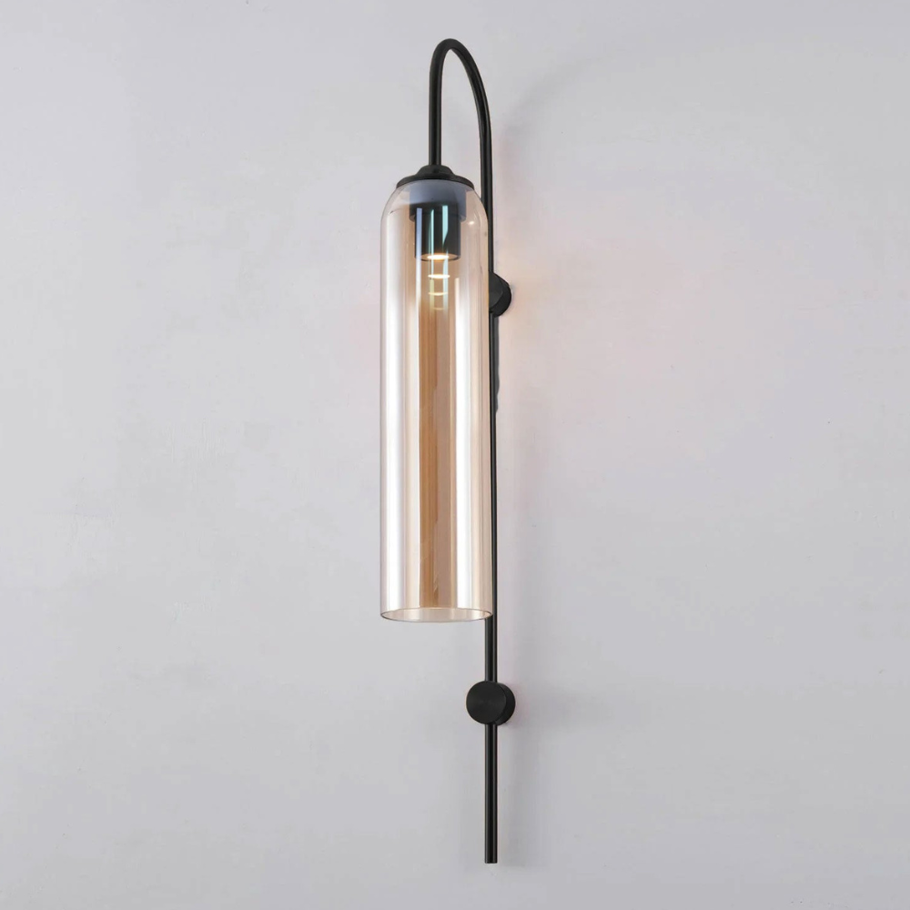 Modern Capsule Glass Wall Sconce - Elongated Gooseneck Pill Light