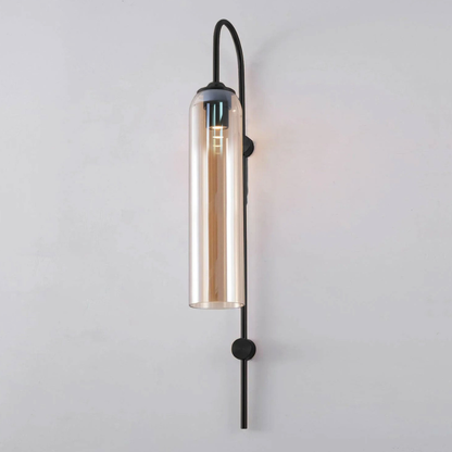 Modern Capsule Glass Wall Sconce - Elongated Gooseneck Pill Light