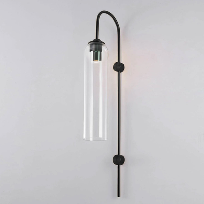 Modern Capsule Glass Wall Sconce - Elongated Gooseneck Pill Light