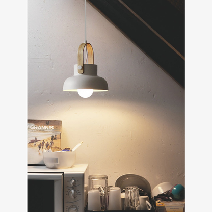 Modern Wood-Toned Handle Pendant Light - Nordic Tapered Pendant Lights