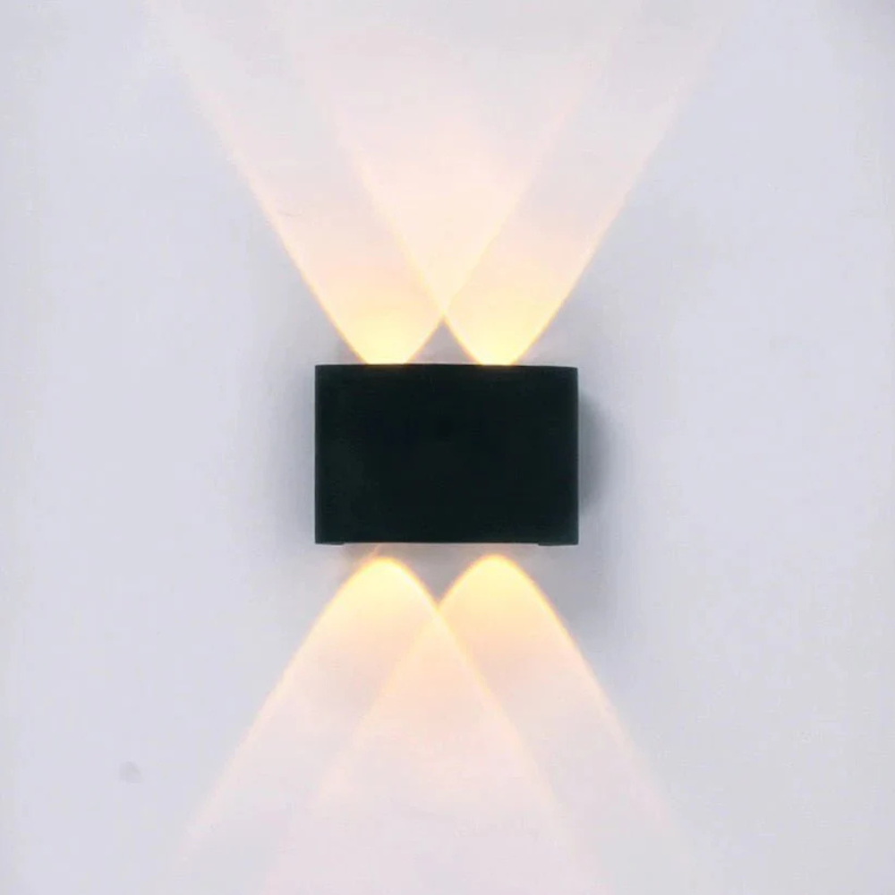 Modern Indoor - Outdoor Multi-Beam Up and Down Wall Sconce – Scalloped Fan Light Effect