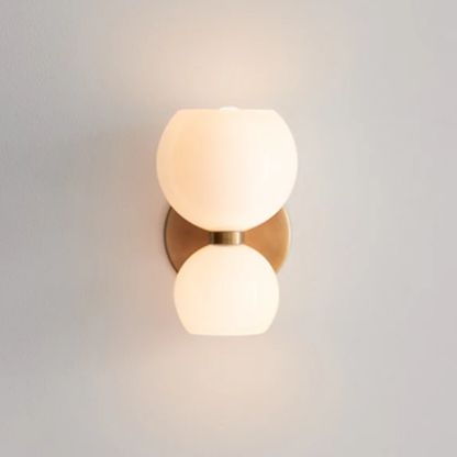 Modern Hourglass Glass Wall Sconce - Dual-Globe Geometric Wall Light