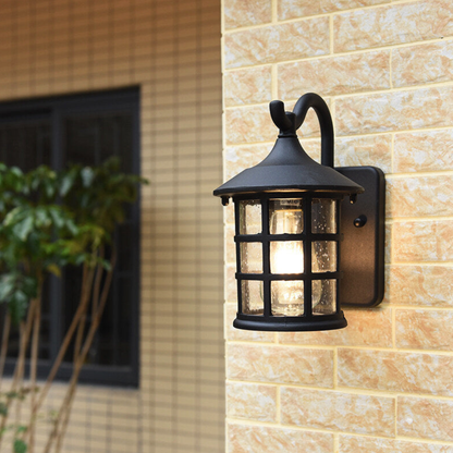 Led porch lantern with Classic European Silhouette and Black or Bronze Finish - Contemporary Sconce