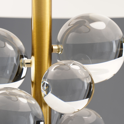 Sculptural Glass Cluster Accent Lamp with Marble Base - Art Deco Metallic Sconce
