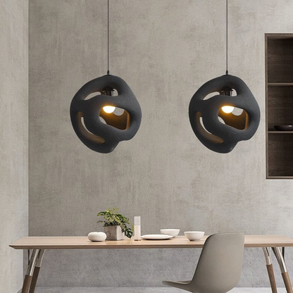 Wabi-Sabi Organic Sculptural Pendant - Irregular Hollow Sphere Light