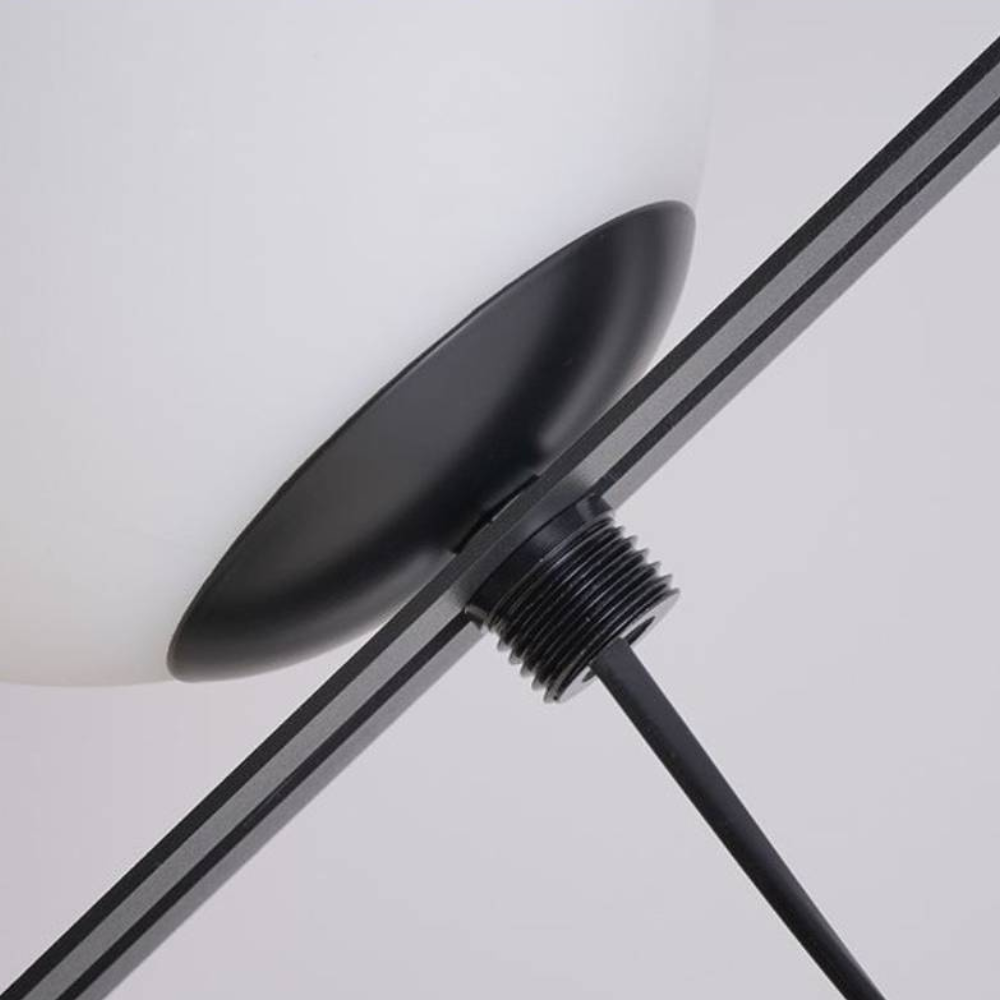 Table Lamp with Adjustable Glass Globe - Modern Mid Century Gold