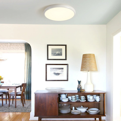 Flush Mount LED Ceiling Light with Wood-Inspired Acrylic Frame - Scandinavian Style