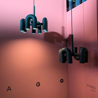 Modern U-Shaped Modular Chandelier - Sculptural Arch Tubular Pendant Light
