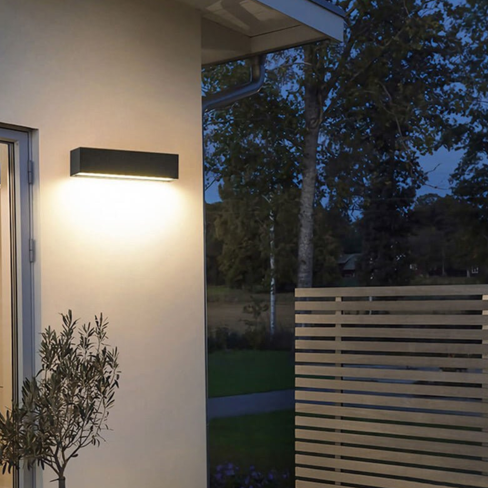 Outdoor LED Porch Lights with Frosted Acrylic Shade and Aluminum Body - Modern Sconce
