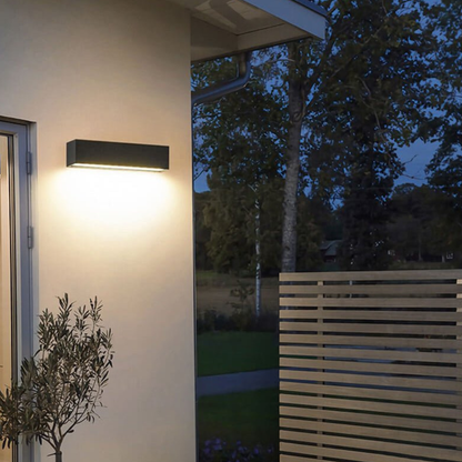 Outdoor LED Porch Lights with Frosted Acrylic Shade and Aluminum Body - Modern Sconce