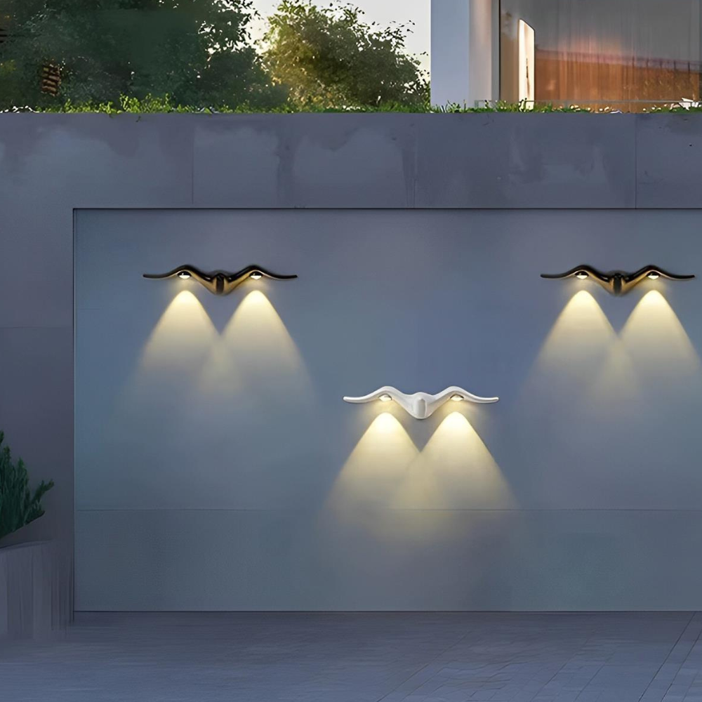Permanent Outdoor House Lights with Nature-Inspired Silhouettes - Modern Sconce