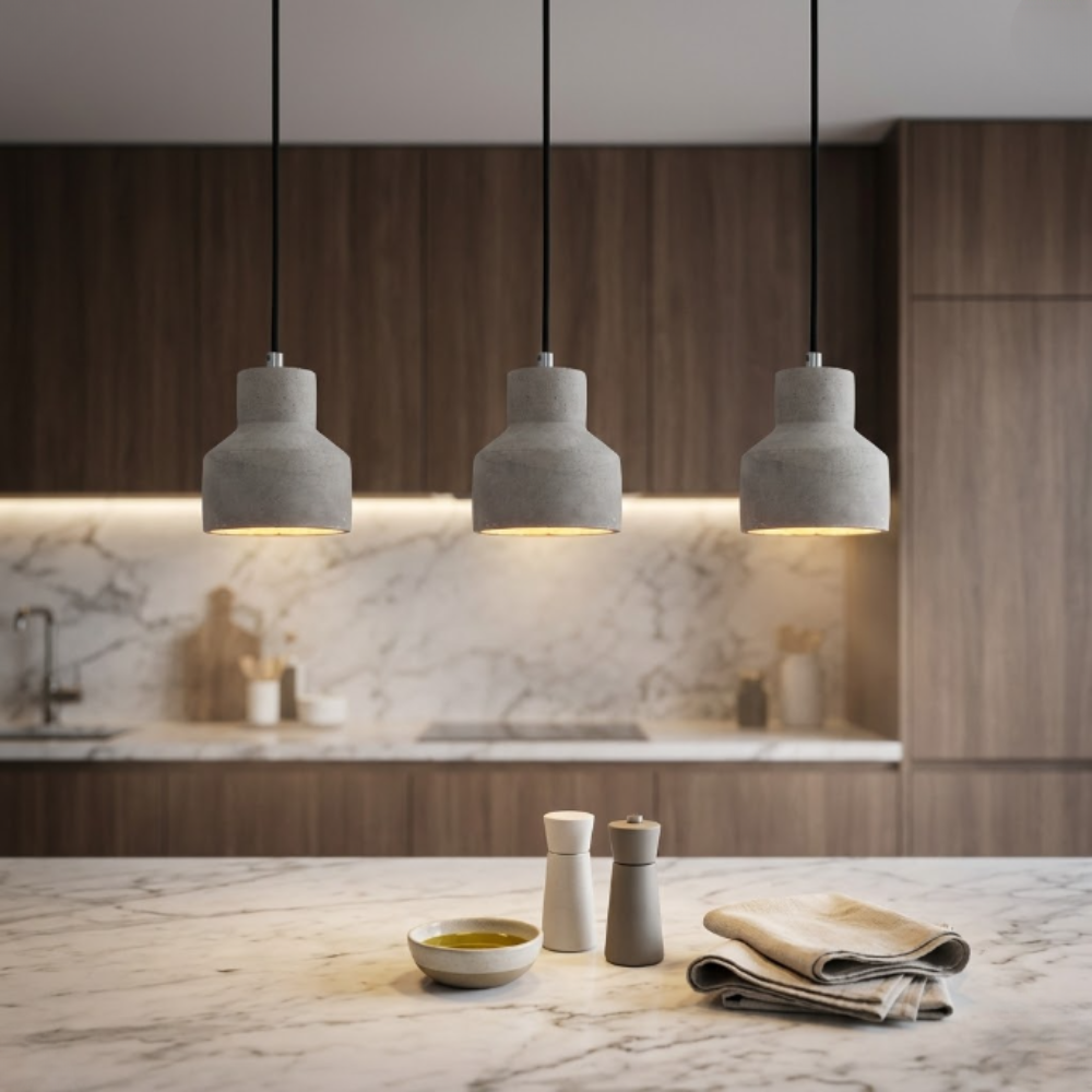 Modern Concrete Minimalist Pendant Light - Nordic Industrial Geometric Hanging Lamp