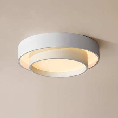 Concentric Ring Ceiling Light with Tiered Shade - Modern Flush Mount