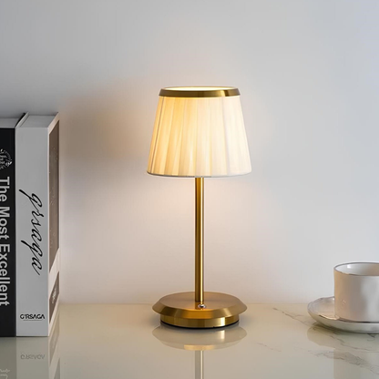 Rechargeable Desk Lamp with Iron Base - Portable Art Deco Style