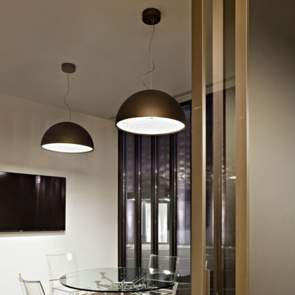 Modern Floral Relief Dome Pendant Light - Sculptural Garden Interior Pendant Lights