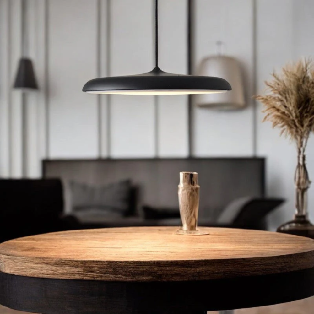 Saucer Ceiling Hanging Lamp with Metal Disc - Minimalist Nordic Decor