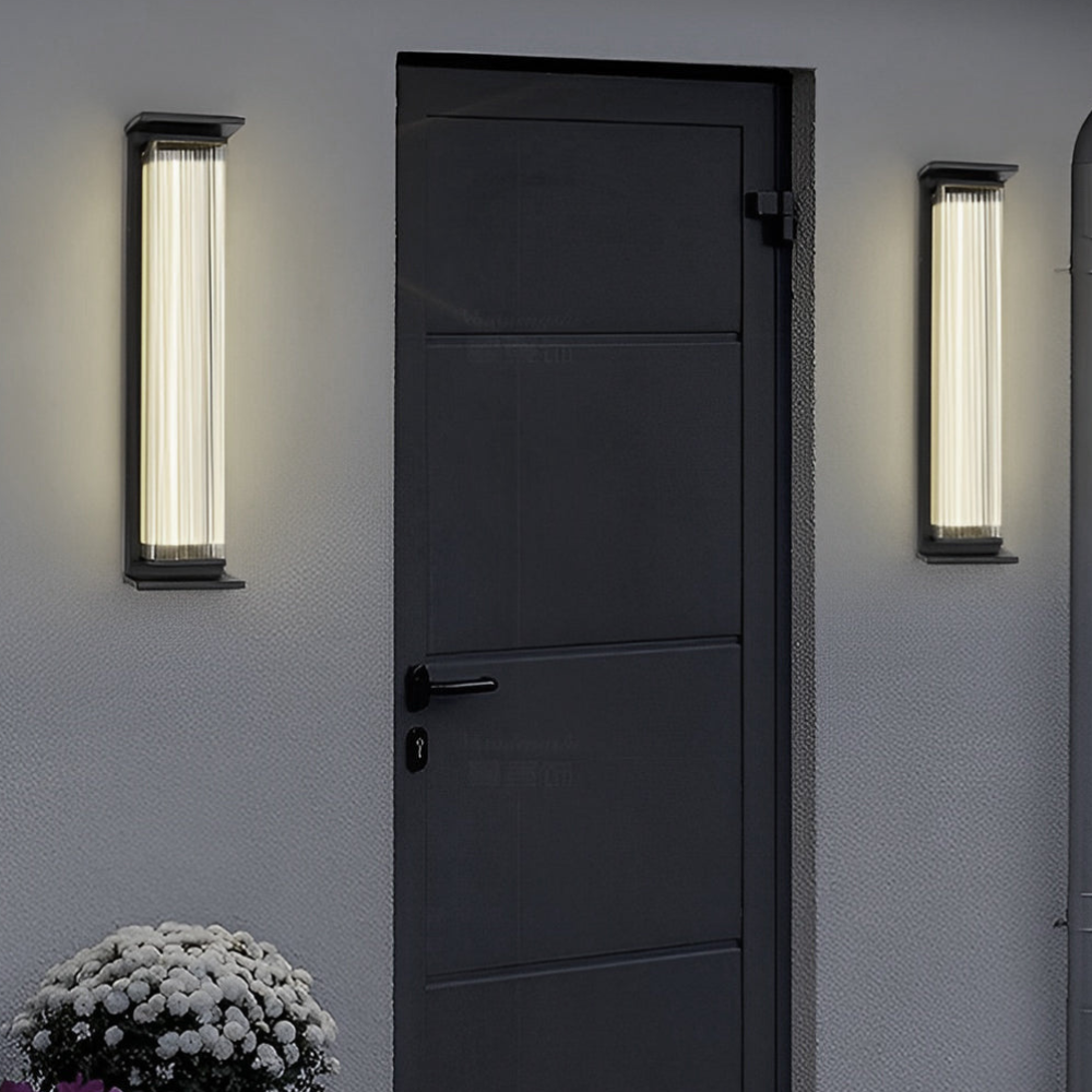 Entryway light fixtures with Vertical Stainless Steel Frame - Industrial Modern
