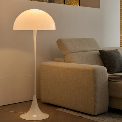 Modern Floor Lamp with Dome Shade and Trumpet Base - Scandinavian Style