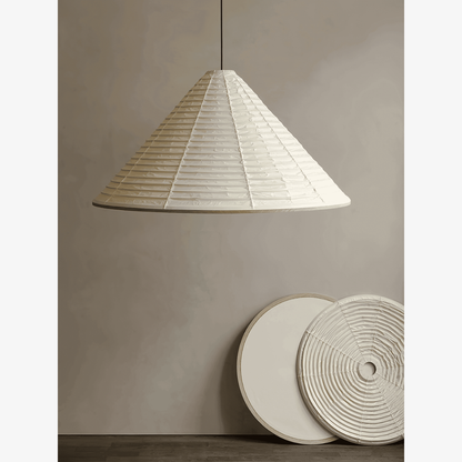 Japanese Washi Paper Pyramid Pendant Light - Japandi Style Decor