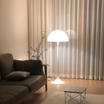 Modern Floor Lamp with Dome Shade and Trumpet Base - Scandinavian Style