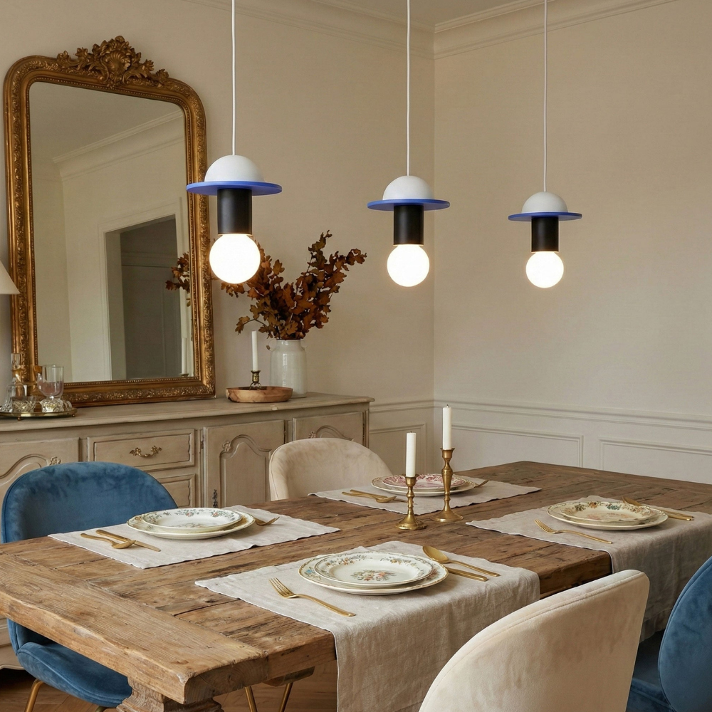 Nordic Geometric Wood Pendant Light - Modern Hand-Turned Orbital Hanging Lamp