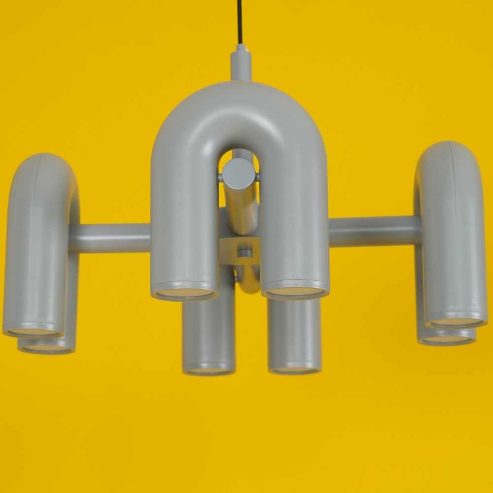 Modern U-Shaped Modular Chandelier - Sculptural Arch Tubular Pendant Light