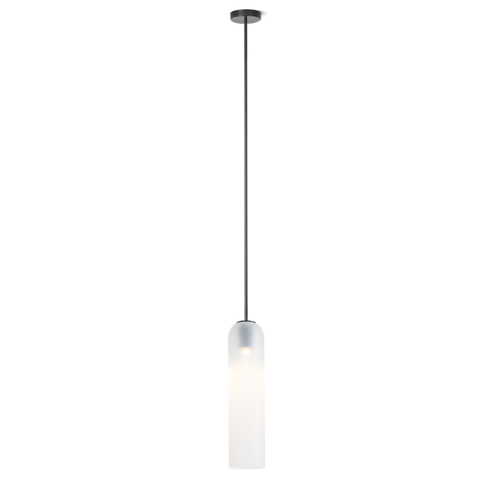 Cylinder Glass Pendant Light with Metal Downrod - Modern Art Deco