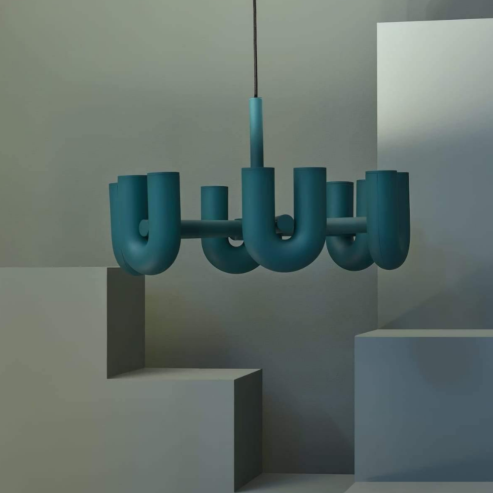 Modern U-Shaped Modular Chandelier - Sculptural Arch Tubular Pendant Light