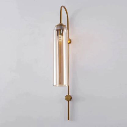 Modern Capsule Glass Wall Sconce - Elongated Gooseneck Pill Light