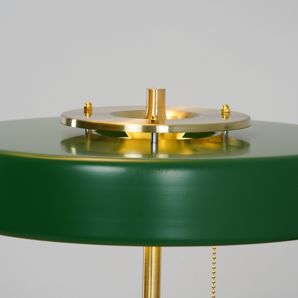 Spun Metal Table Lamp with Pull Chain and Acrylic Diffuser - Industrial
