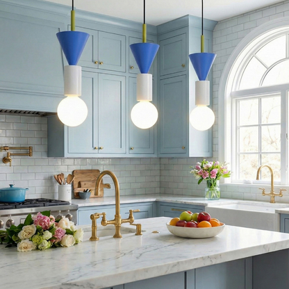 Nordic Geometric Wood Pendant Light - Modern Hand-Turned Orbital Hanging Lamp