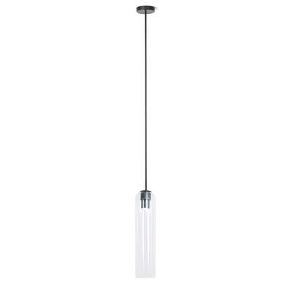 Cylinder Glass Pendant Light with Metal Downrod - Modern Art Deco