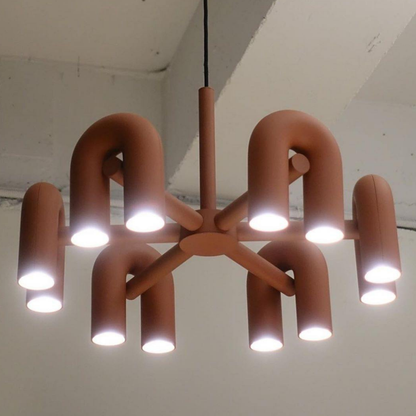 Modern U-Shaped Modular Chandelier - Sculptural Arch Tubular Pendant Light