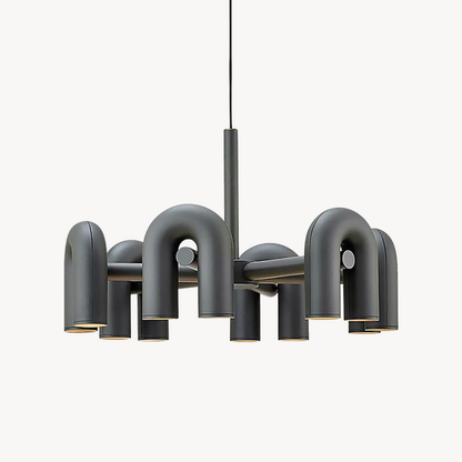 Modern U-Shaped Modular Chandelier - Sculptural Arch Tubular Pendant Light